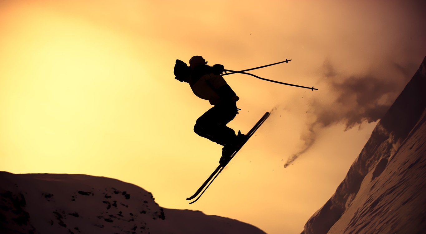 evening-skiing-silhouette